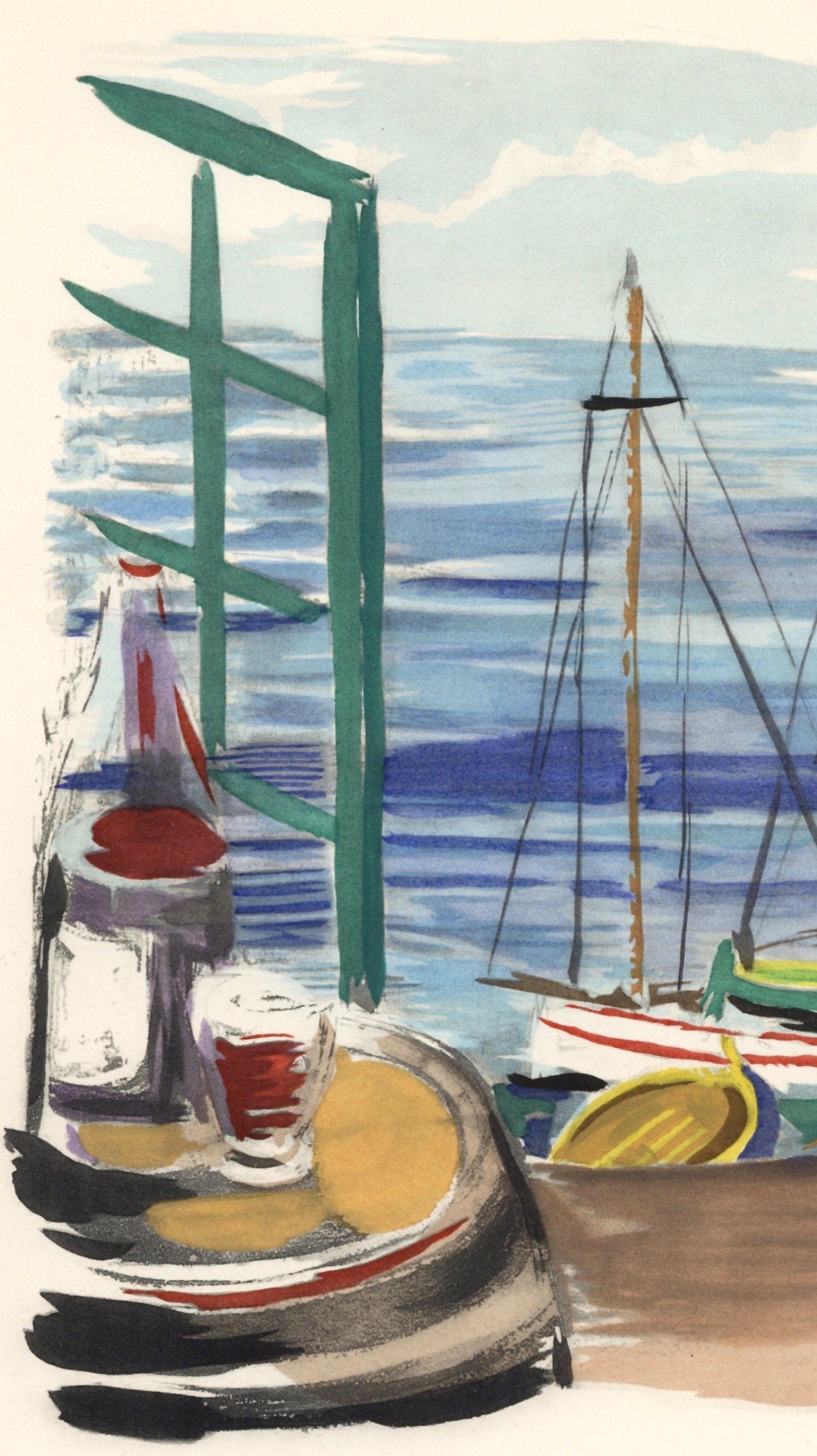 Moise Kisling, Vin Du Depart, Vins, Fleurs Et Flammes, Lithograph