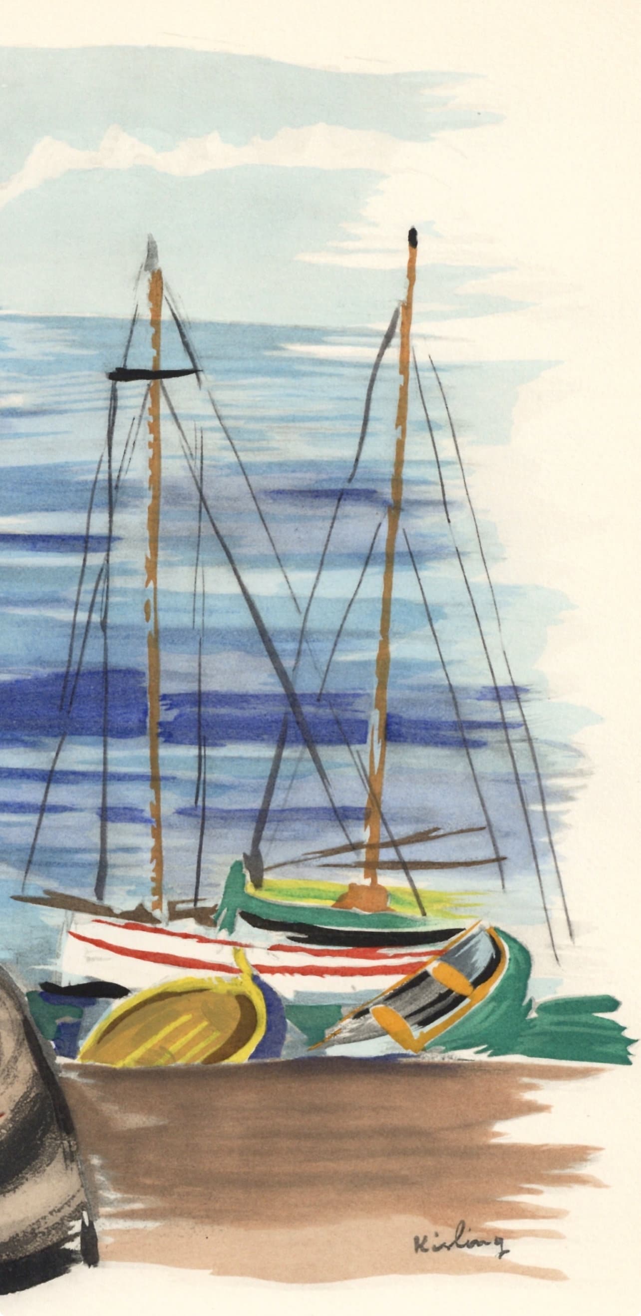 Moise Kisling, Vin Du Depart, Vins, Fleurs Et Flammes, Lithograph