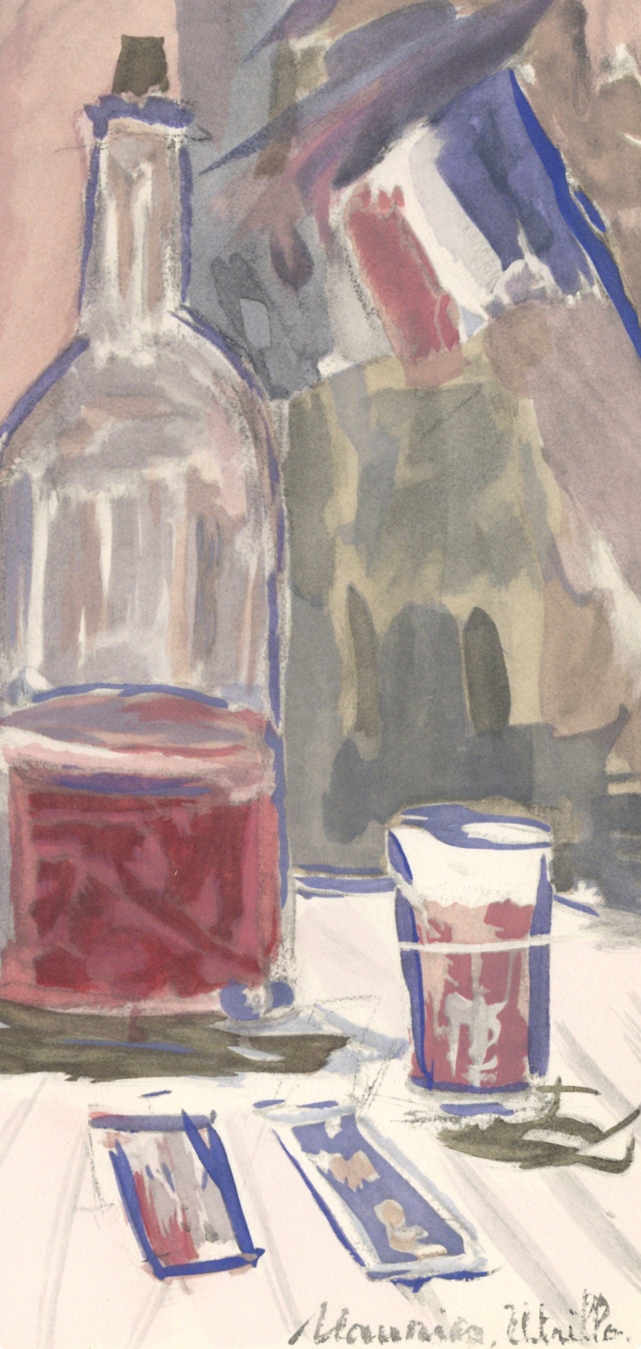 Maurice Utrillo, Vin D'Honneur, Vins, Fleurs Et Flammes, Lithograph