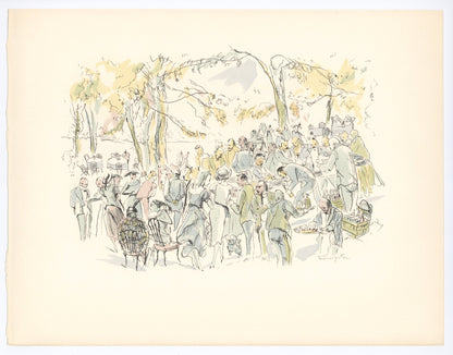 Lonard Tsugouharu Foujita (?? ??), Garden Party, Vins, Fleurs Et Flammes, Lithograph