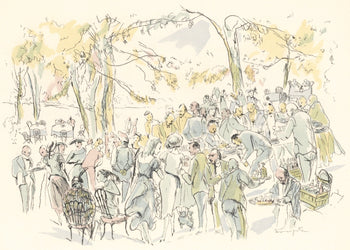 Lonard Tsugouharu Foujita (?? ??), Garden Party, Vins, Fleurs Et Flammes, Lithograph