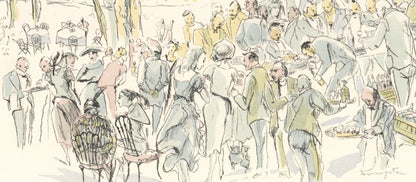 Lonard Tsugouharu Foujita (?? ??), Garden Party, Vins, Fleurs Et Flammes, Lithograph