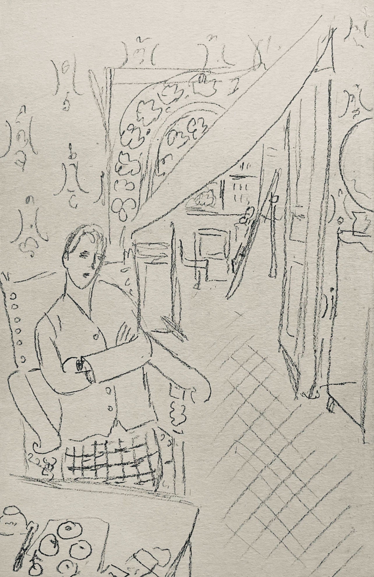 Henri Matisse, Composition (Dutel 3), Dessins De Henri-Matisse, Lithograph