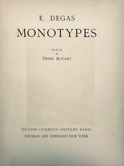 Edgar Degas, Le Coucher, E. Degas Monotypes, Monotype