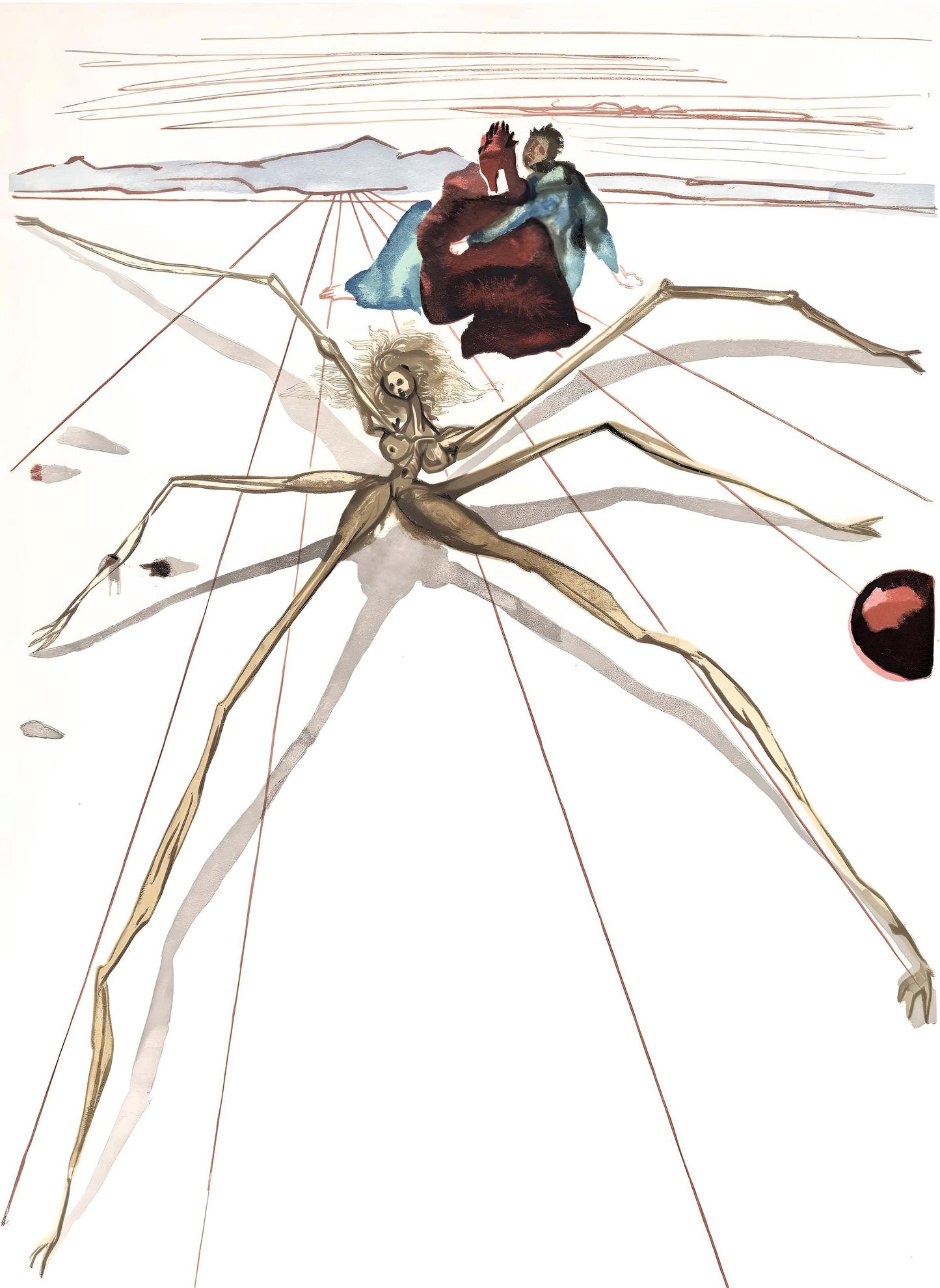 Salvador Dali, Arachne (Michler/Lpsinger 1039-1138; Field 189-200), La Divine Comdie, Woodcut