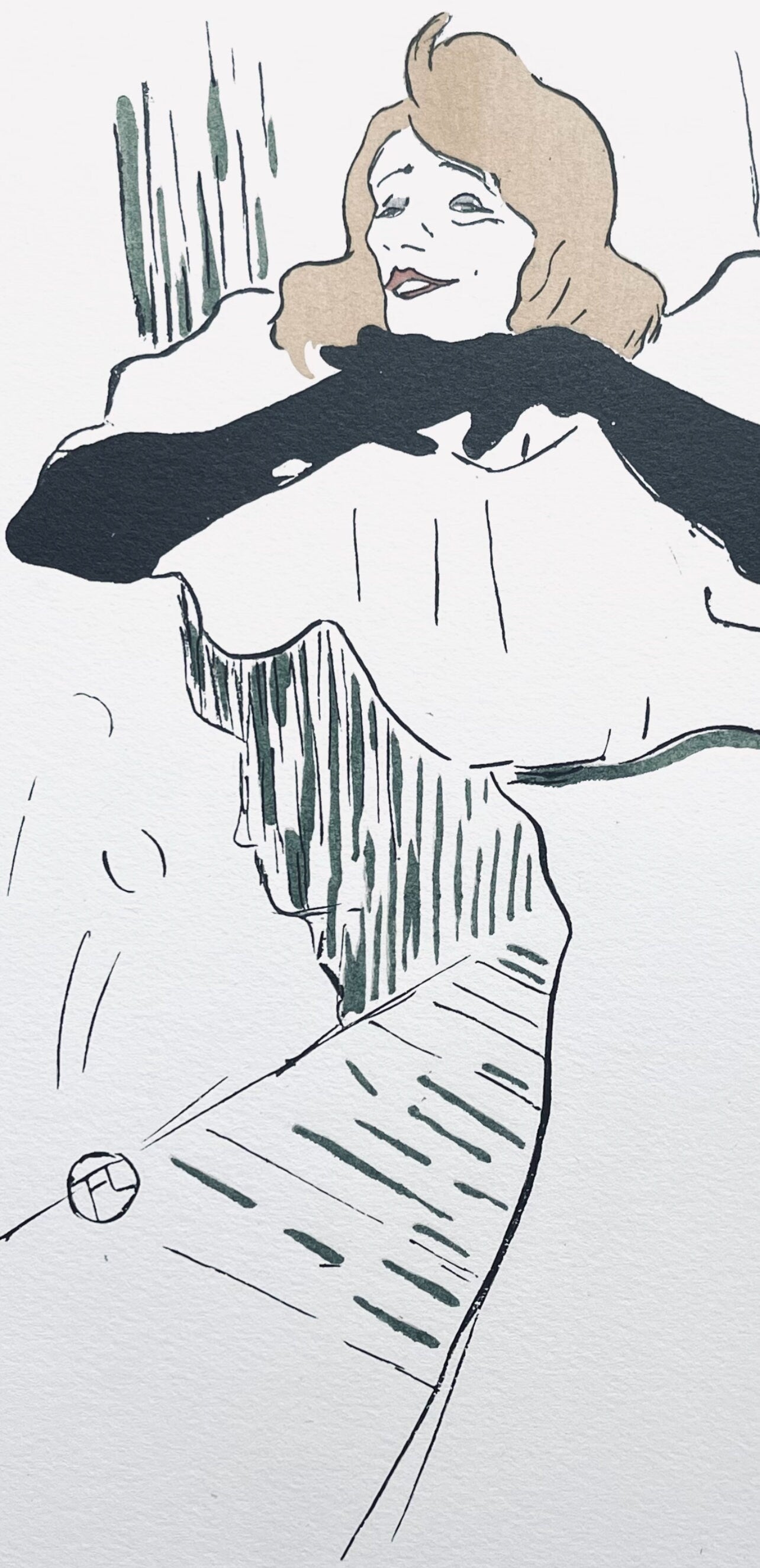 Henri De Toulouse-Lautrec, Composition, Yvette Guilbert Vue Par Toulouse-Lautrec, Lithograph