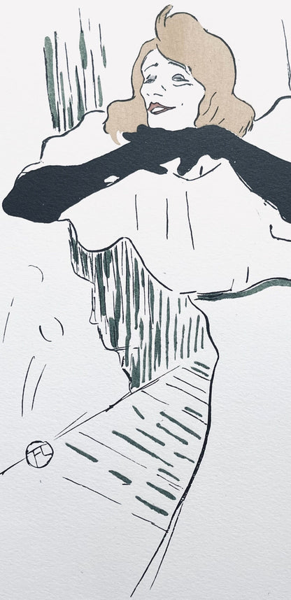 Henri De Toulouse-Lautrec, Composition, Yvette Guilbert Vue Par Toulouse-Lautrec, Lithograph