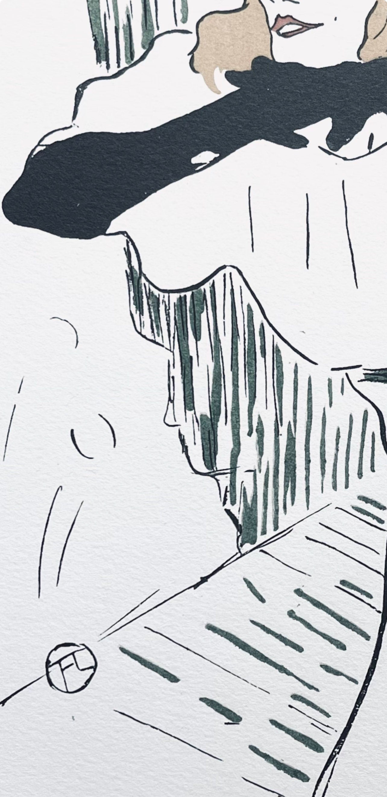 Henri De Toulouse-Lautrec, Composition, Yvette Guilbert Vue Par Toulouse-Lautrec, Lithograph