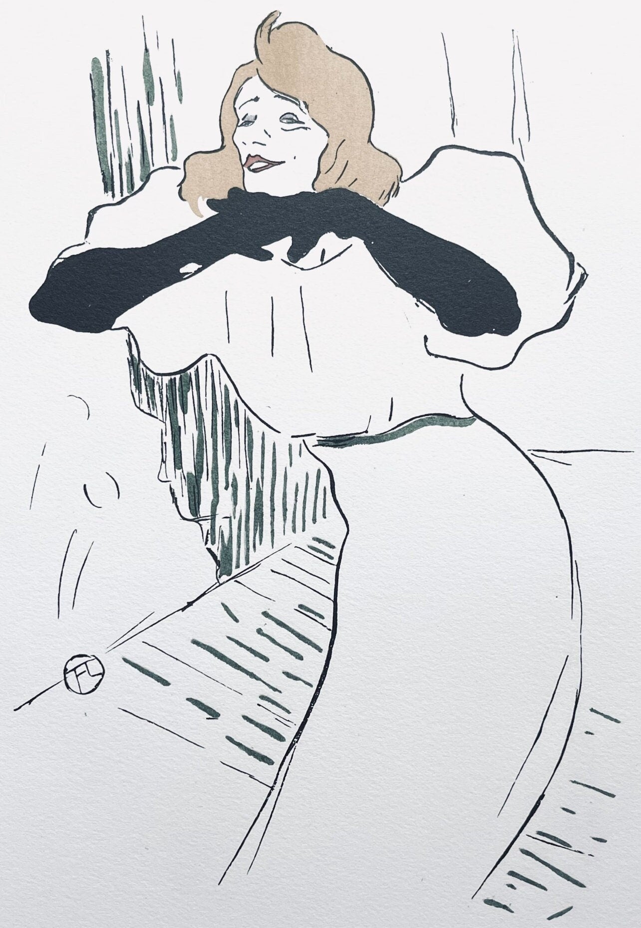 Henri De Toulouse-Lautrec, Composition, Yvette Guilbert Vue Par Toulouse-Lautrec, Lithograph