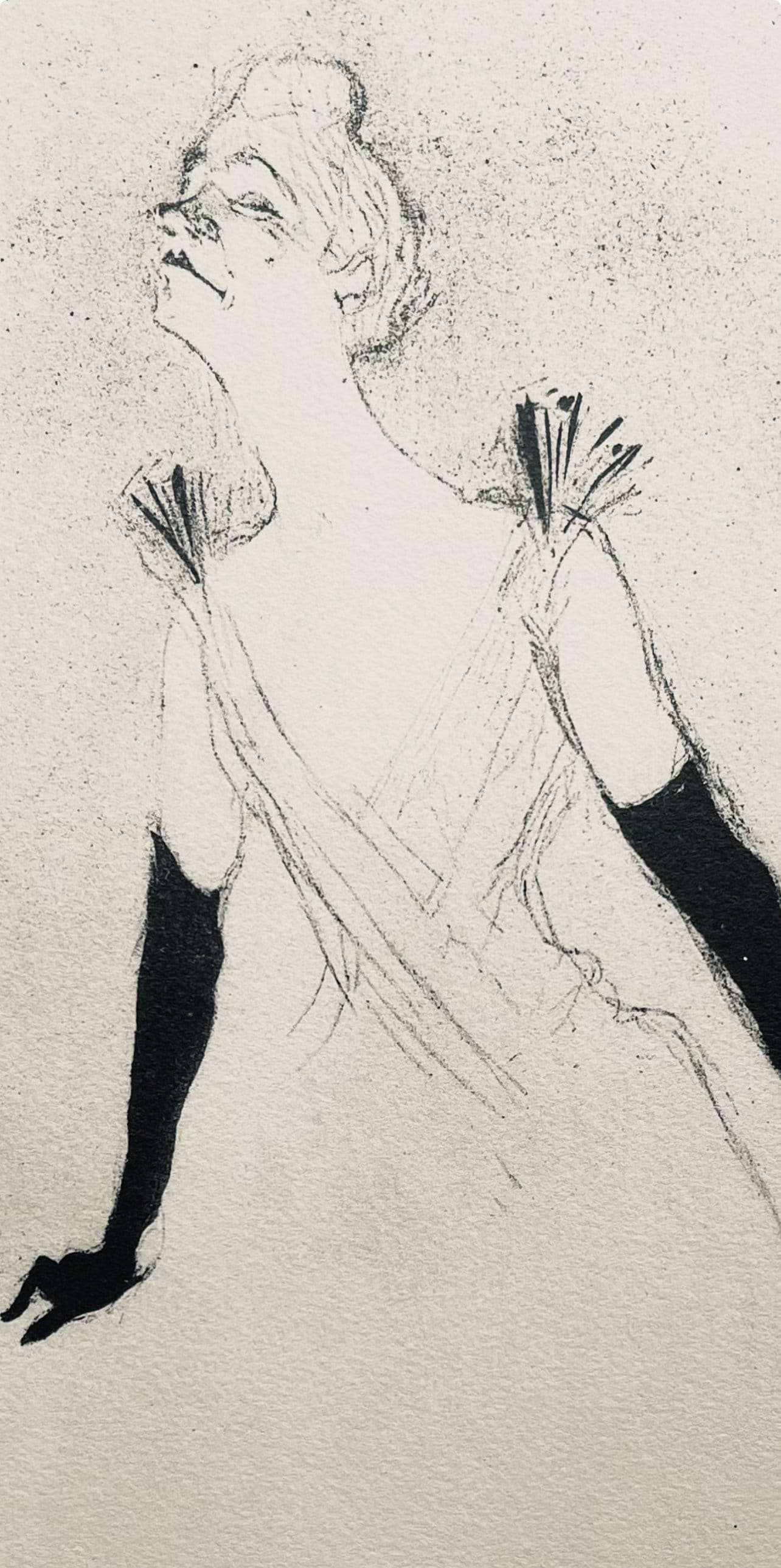 Henri De Toulouse-Lautrec, Composition, Yvette Guilbert Vue Par Toulouse-Lautrec, Lithograph