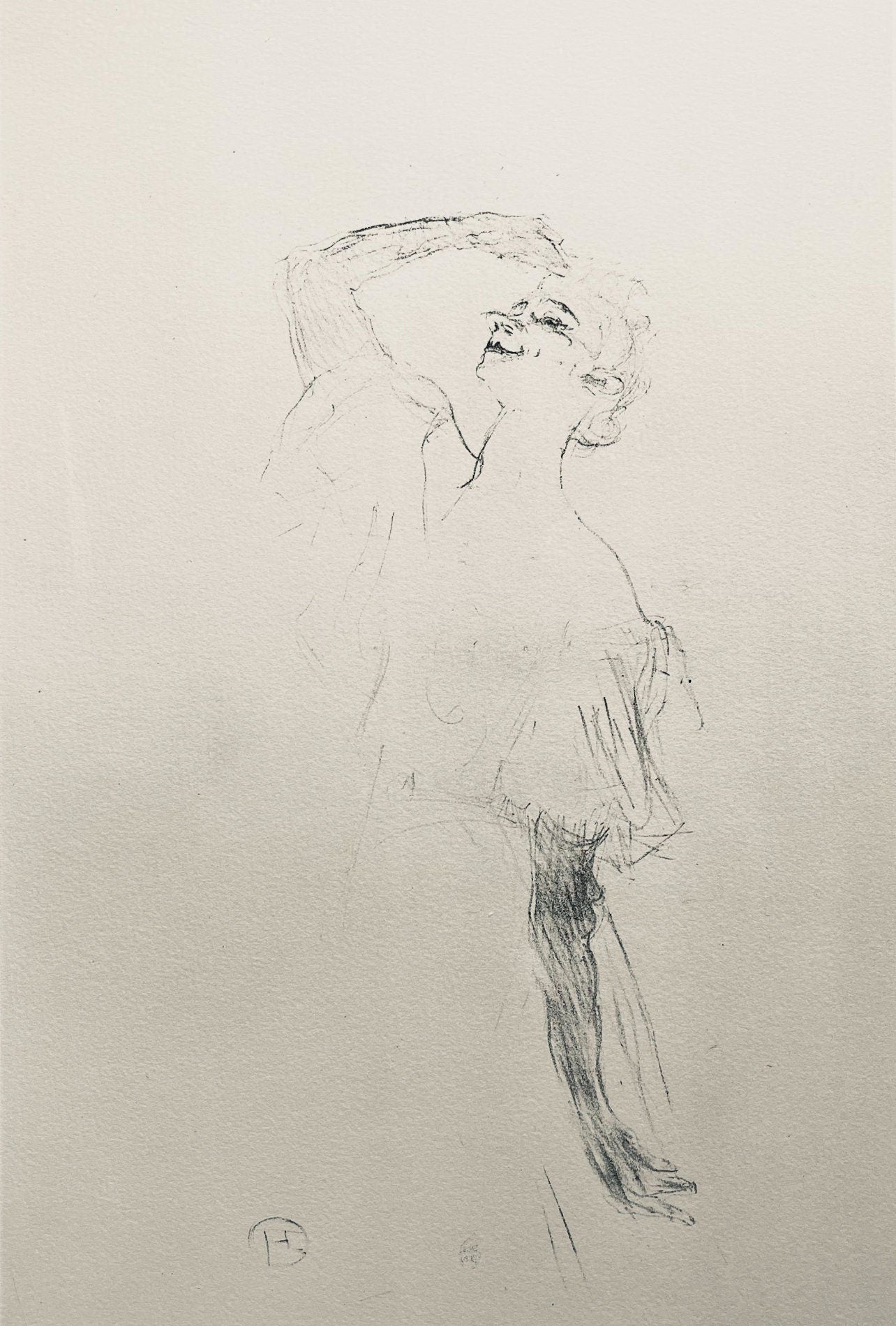Henri De Toulouse-Lautrec, Composition, Yvette Guilbert Vue Par Toulouse-Lautrec, Lithograph