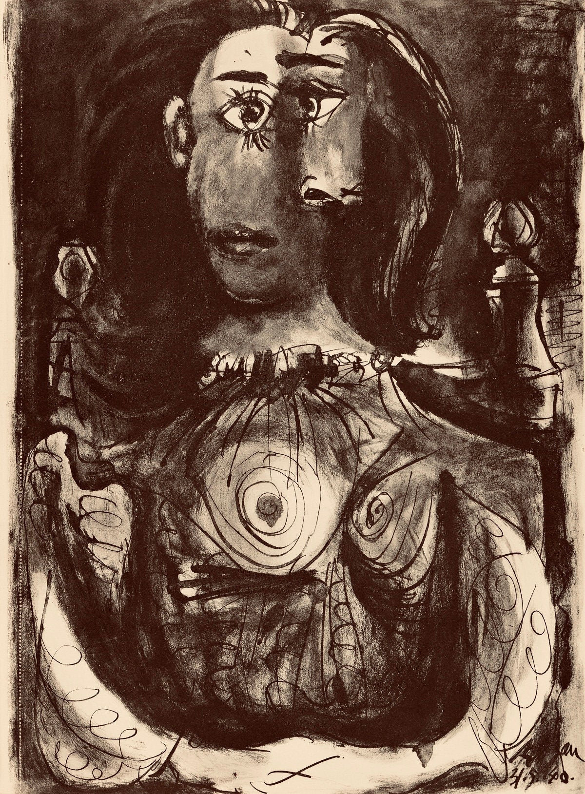 Pablo Picasso, Composition, Carnet De Dessins De Picasso, Cahiers Dart, Lithograph