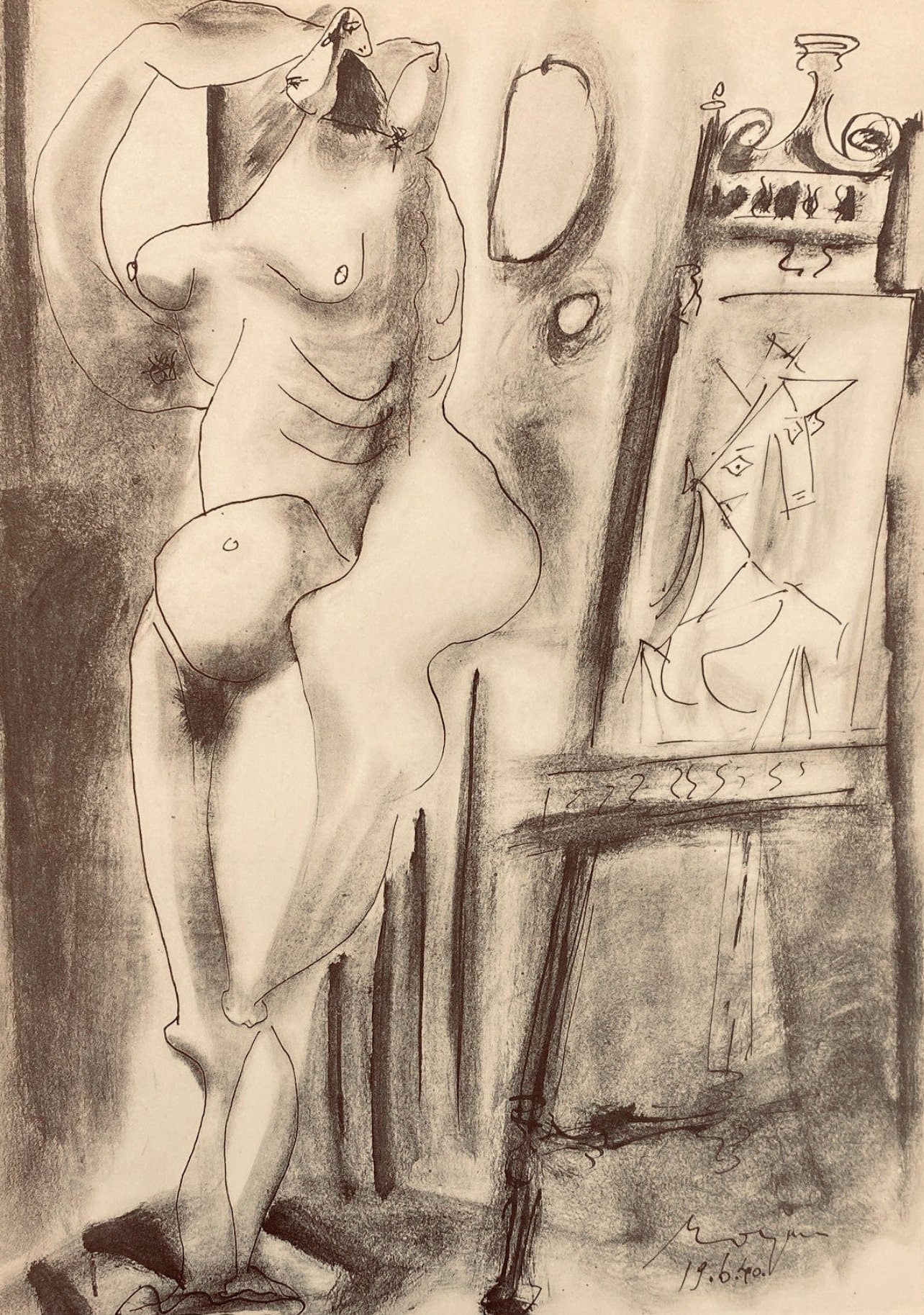 Pablo Picasso, Composition, Carnet De Dessins De Picasso, Cahiers Dart, Lithograph