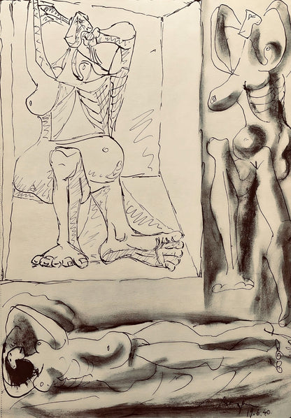 Pablo Picasso, Composition, Carnet De Dessins De Picasso, Cahiers Dart, Lithograph