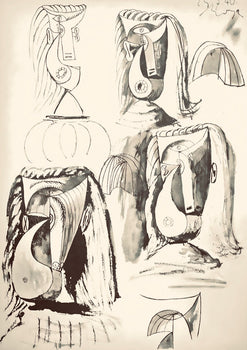 Pablo Picasso, Composition, Carnet De Dessins De Picasso, Cahiers Dart, Lithograph