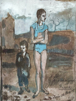 Pablo Picasso, Harlequin And Boy (Orozco 95), Picasso: Fifteen Drawings, Lithograph