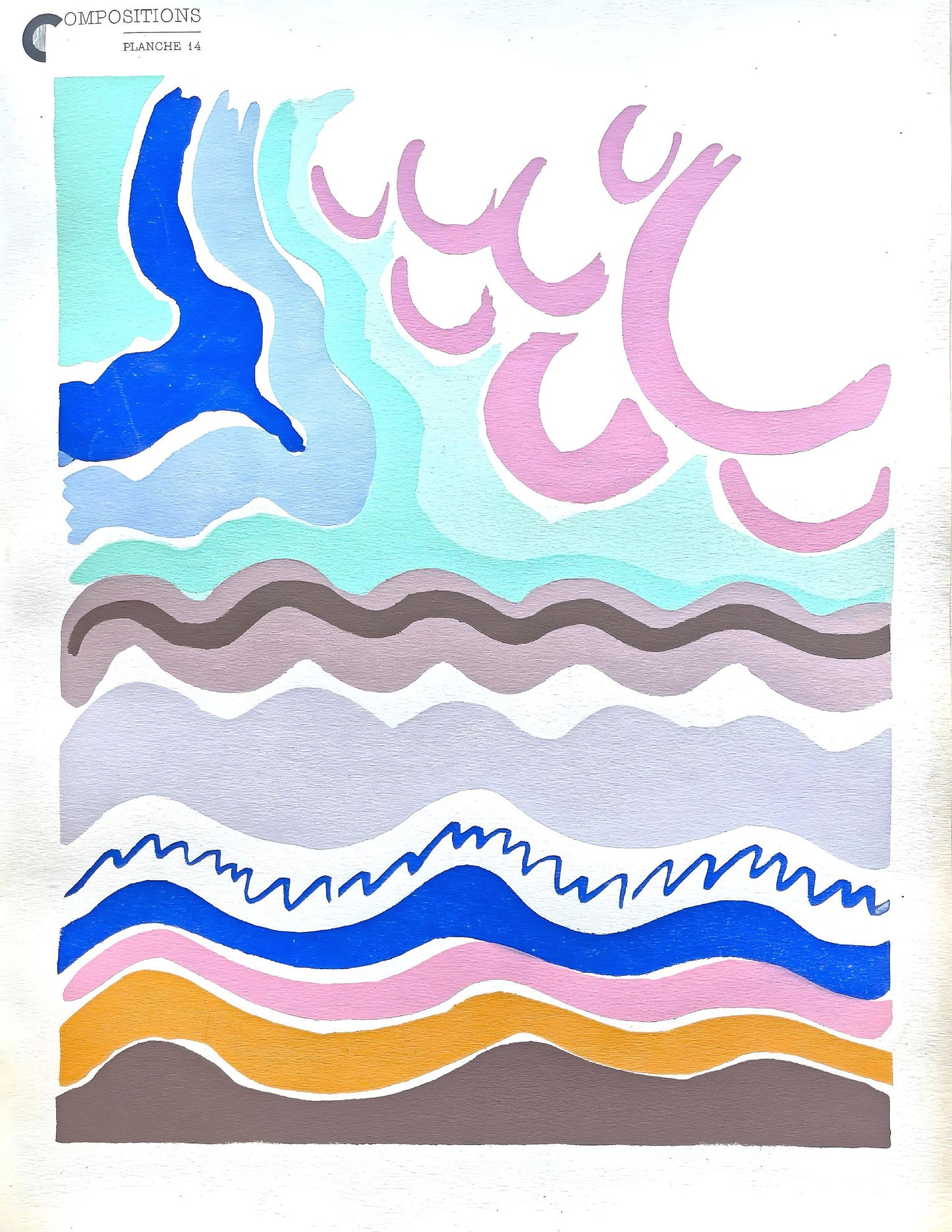 Sonia Delaunay, Planche No. 14, Compositions, Couleurs, Ides: Sonia Delaunay, Lithograph