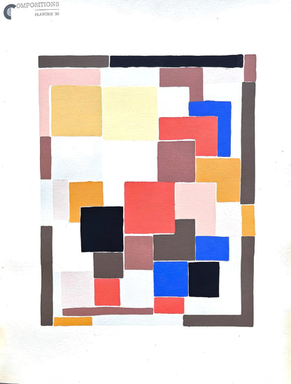 Sonia Delaunay, Planche No. 36, Compositions, Couleurs, Ides: Sonia Delaunay, Lithograph