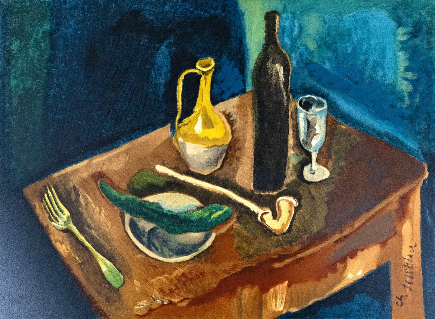 Cham Soutine, Nature Morte La Pipe, Soutine, Collection Pierre Lvy, Lithograph