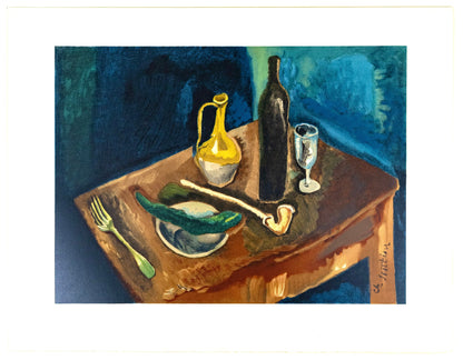 Cham Soutine, Nature Morte La Pipe, Soutine, Collection Pierre Lvy, Lithograph