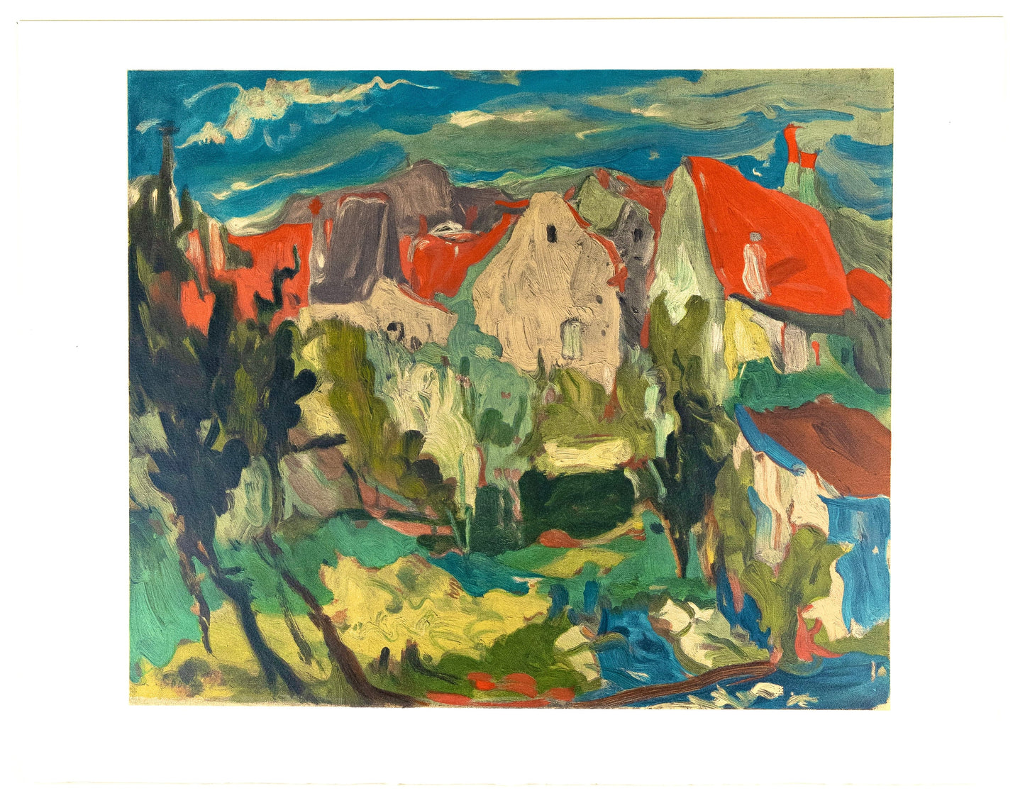 Cham Soutine, Paysage Cagnes, Soutine, Collection Pierre Lvy, Lithograph