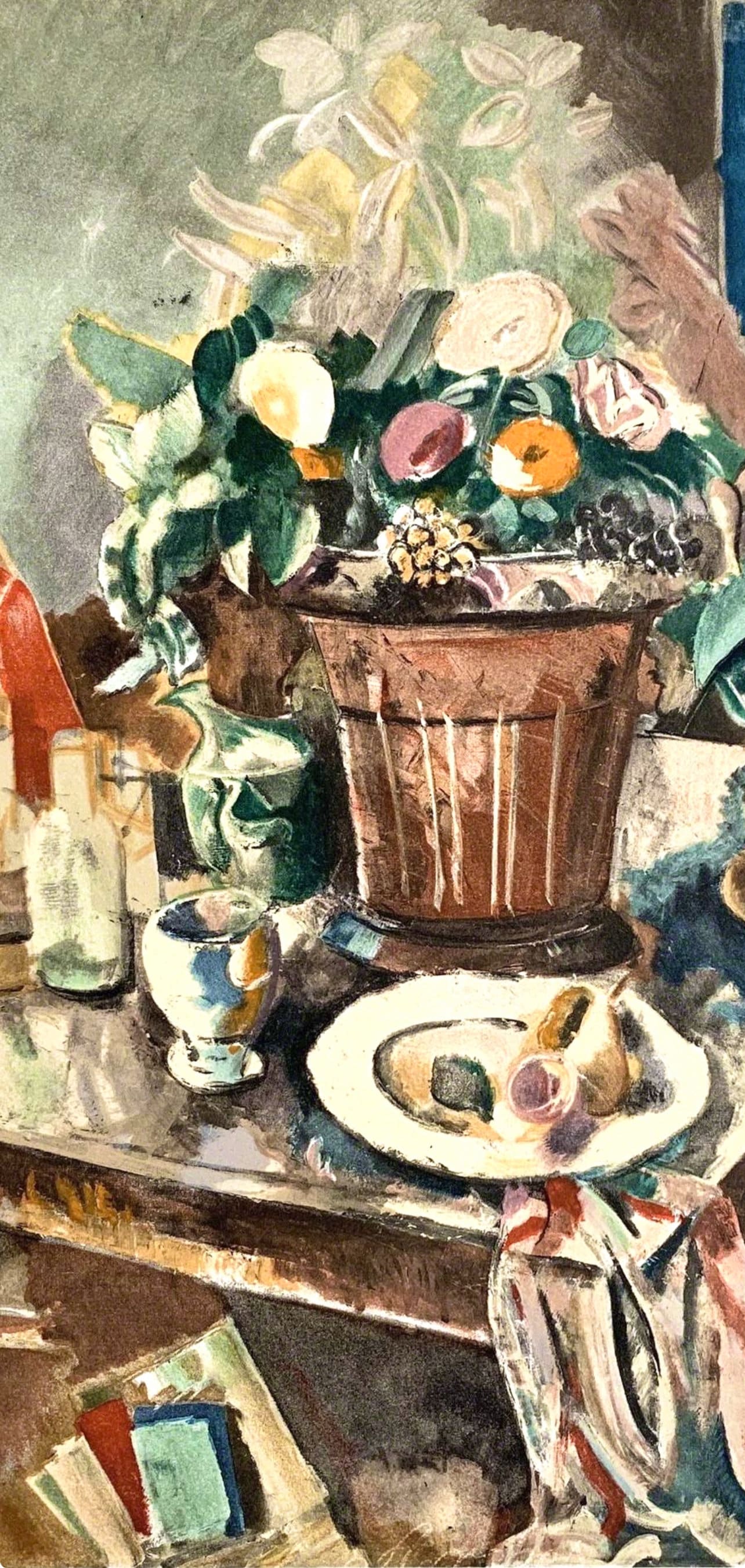 Charles Dufresne, Nature Morte Au Pot De Fleurs, Collection Pierre Lvy, Lithograph