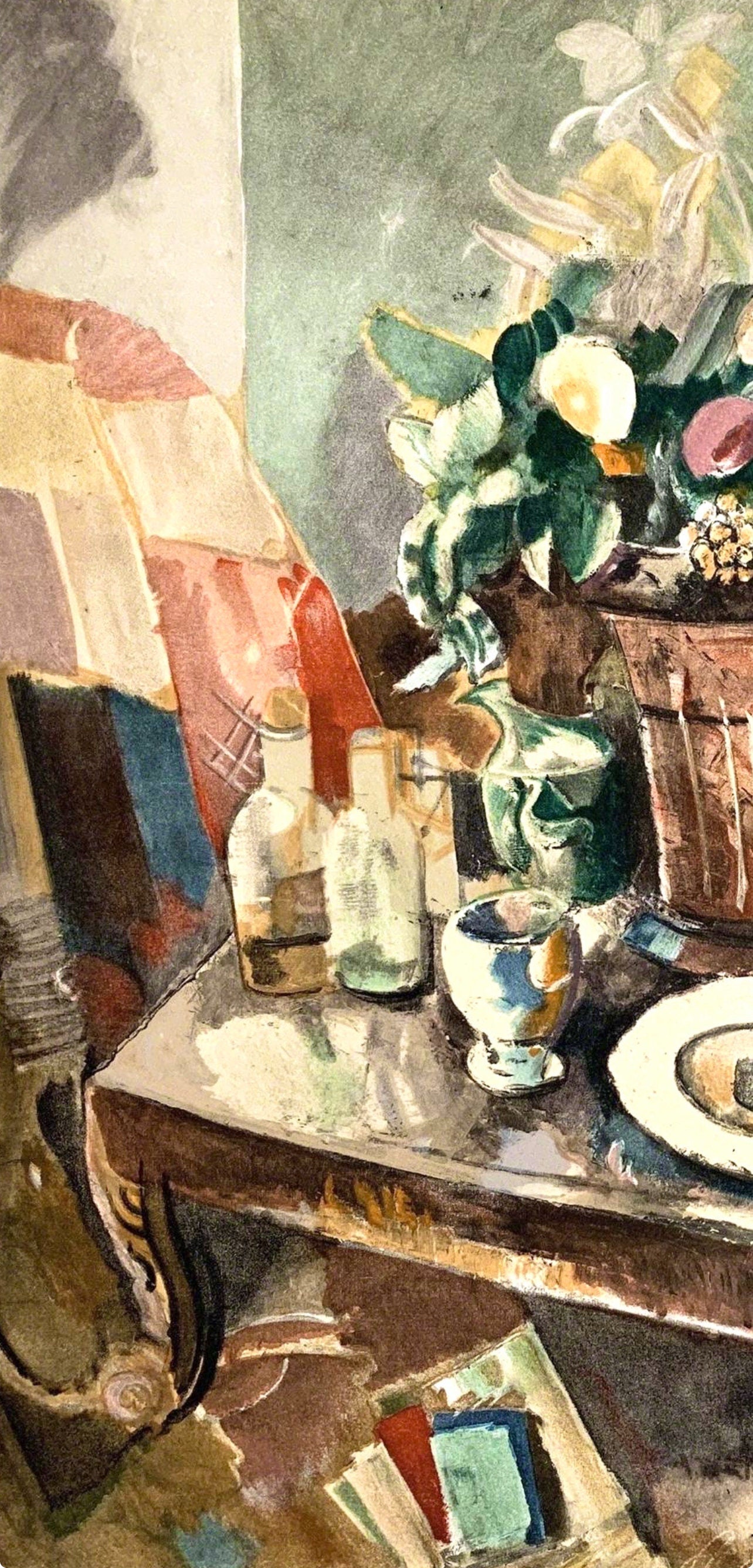 Charles Dufresne, Nature Morte Au Pot De Fleurs, Collection Pierre Lvy, Lithograph