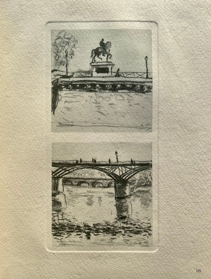 Albert Marquet, Pont-Neuf Statue De Henri Iv. Pont Des Arts, Marquet, Lithograph