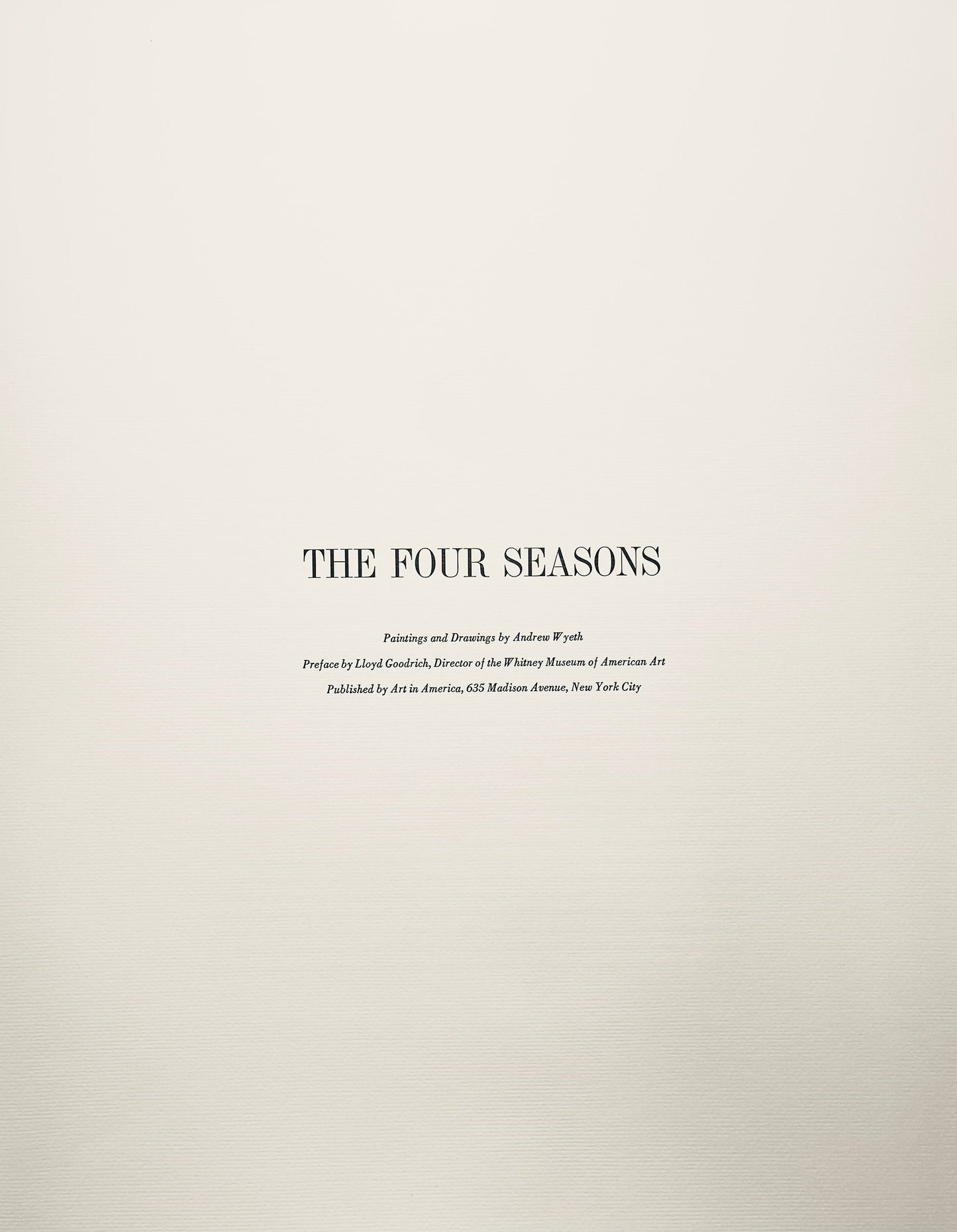 Andrew Wyeth, New Leaves, The Four Seasons, Lithograph