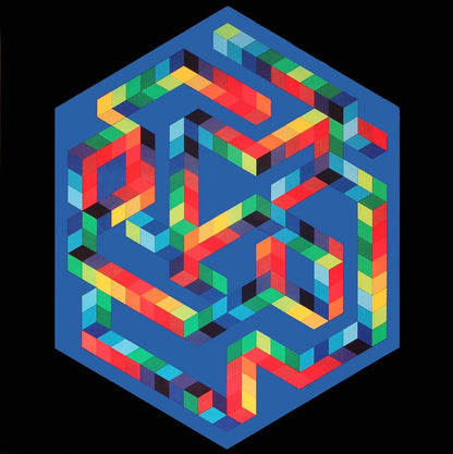Victor Vasarely, Composition, Progressions I, Hliogravure