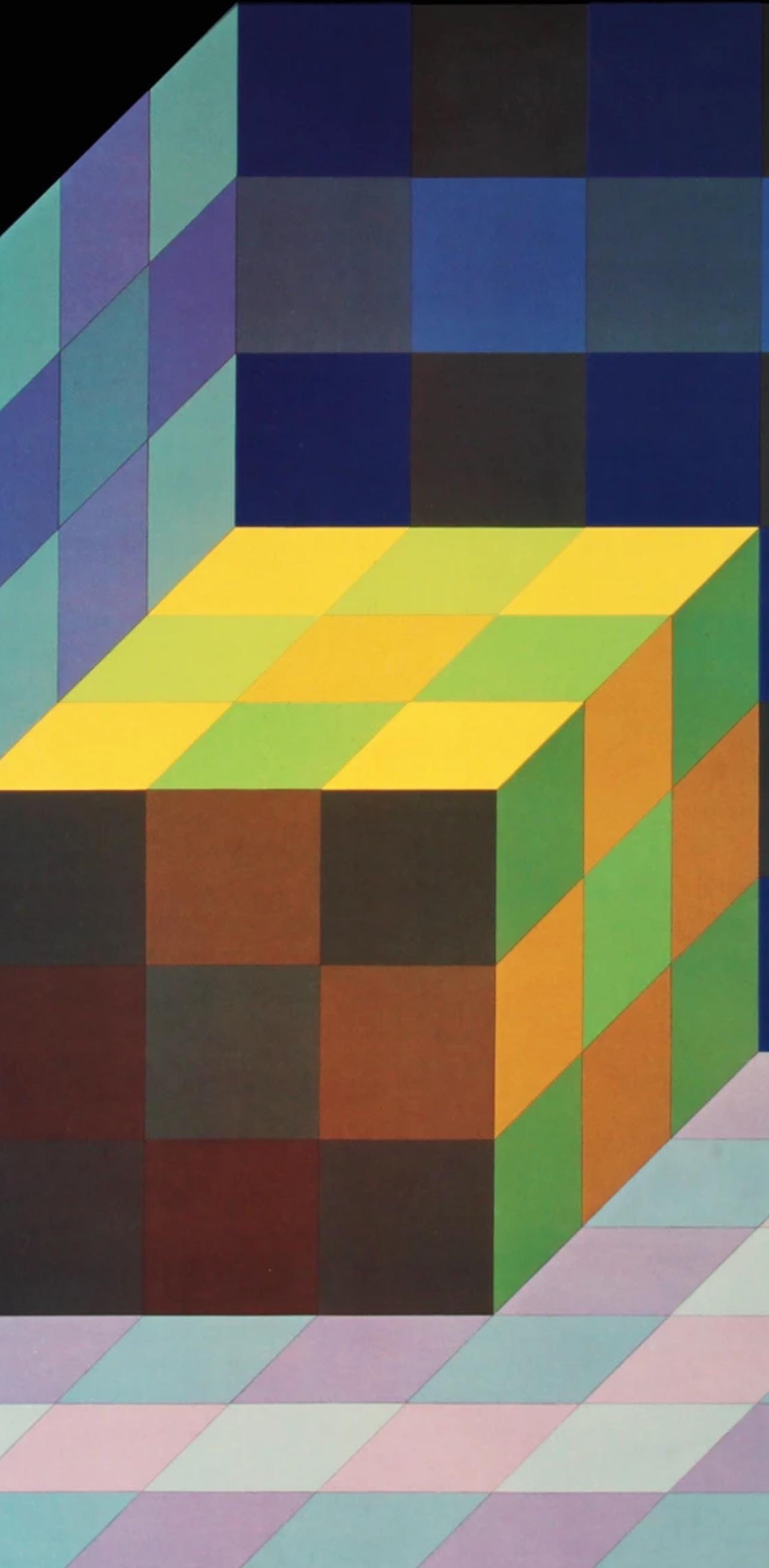 Victor Vasarely, Composition, Progressions I, Hliogravure