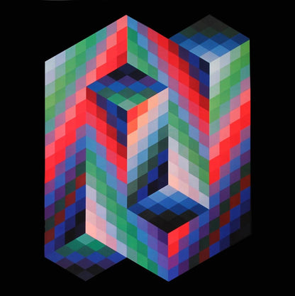 Victor Vasarely, Composition, Progressions Ii, Hliogravure
