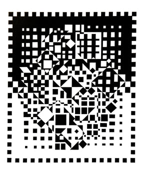 Victor Vasarely, Composition, Croises, Hliogravure
