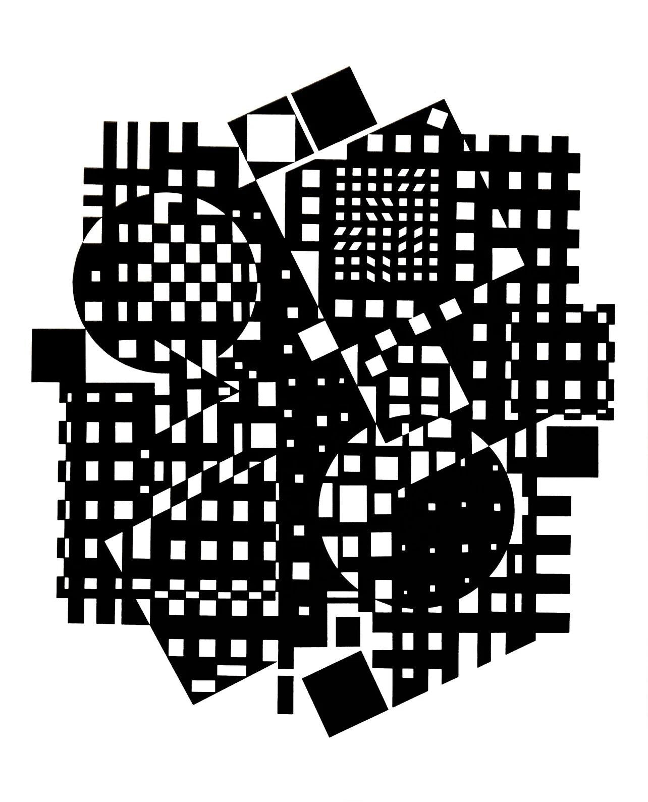 Victor Vasarely, Composition, Croises, Hliogravure
