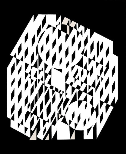 Victor Vasarely, Composition, Croises, Hliogravure