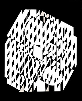 Victor Vasarely, Composition, Croises, Hliogravure
