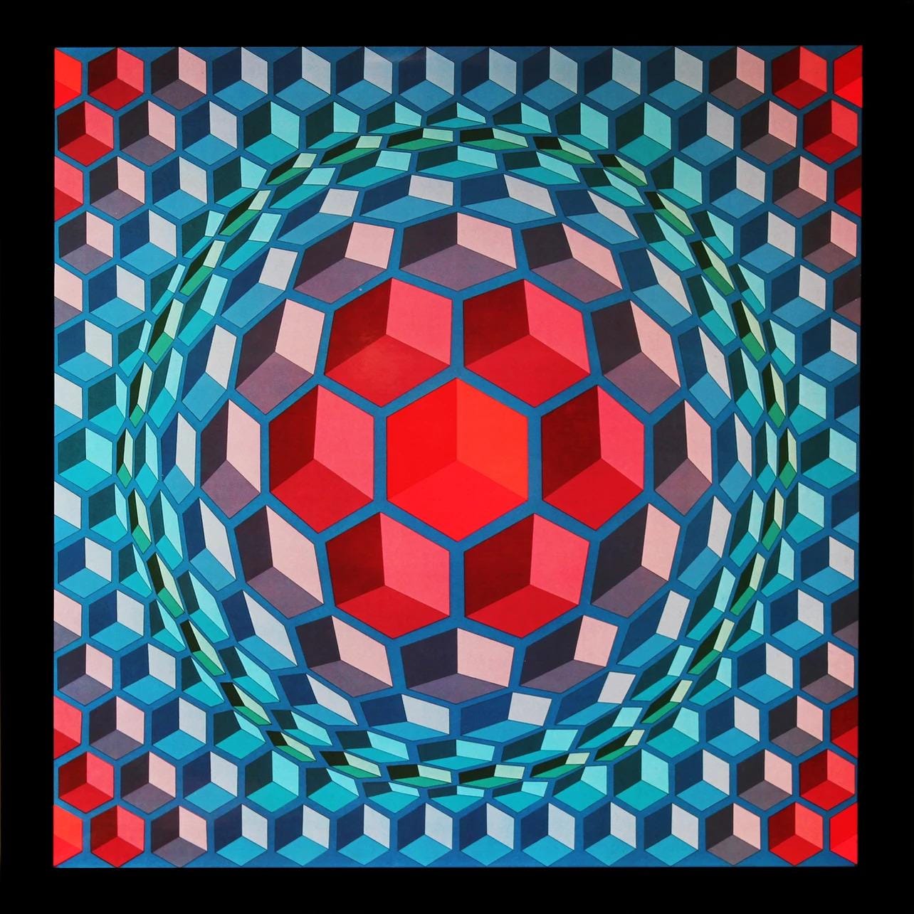 Victor Vasarely, Composition, Progressions I, Hliogravure