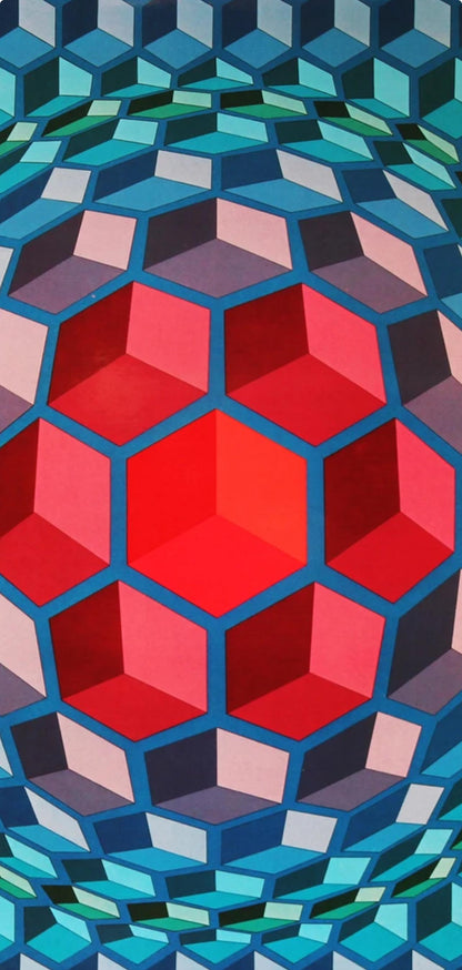 Victor Vasarely, Composition, Progressions I, Hliogravure