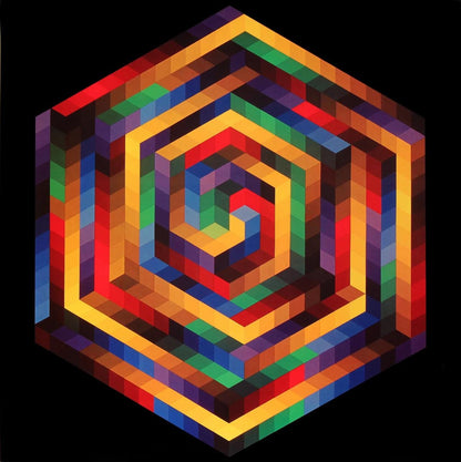 Victor Vasarely, Composition, Progressions I, Hliogravure