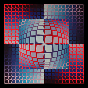Victor Vasarely, Composition, Progressions I, Hliogravure