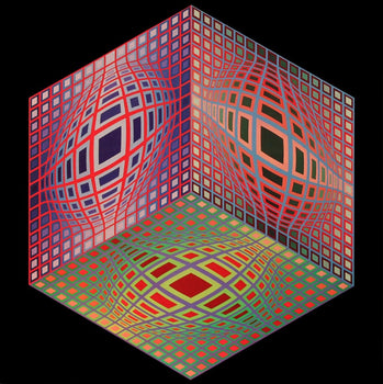 Victor Vasarely, Composition, Progressions I, Hliogravure