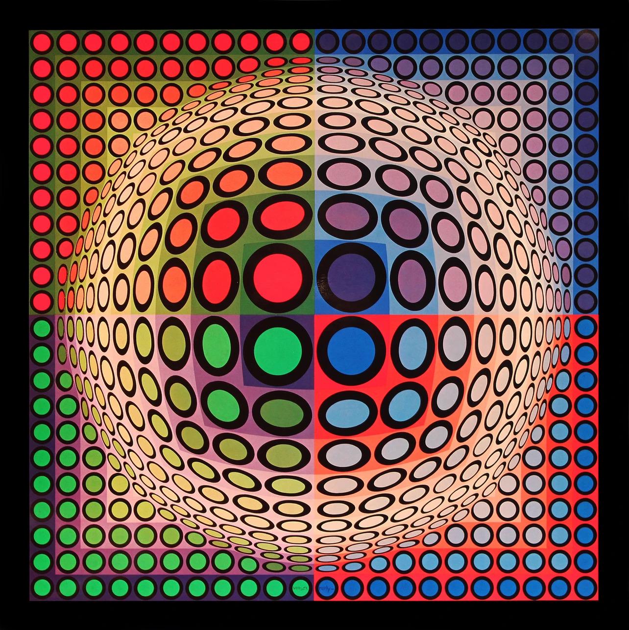 Victor Vasarely, Composition, Progressions I, Hliogravure