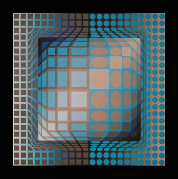 Victor Vasarely, Composition, Progressions Ii, Hliogravure