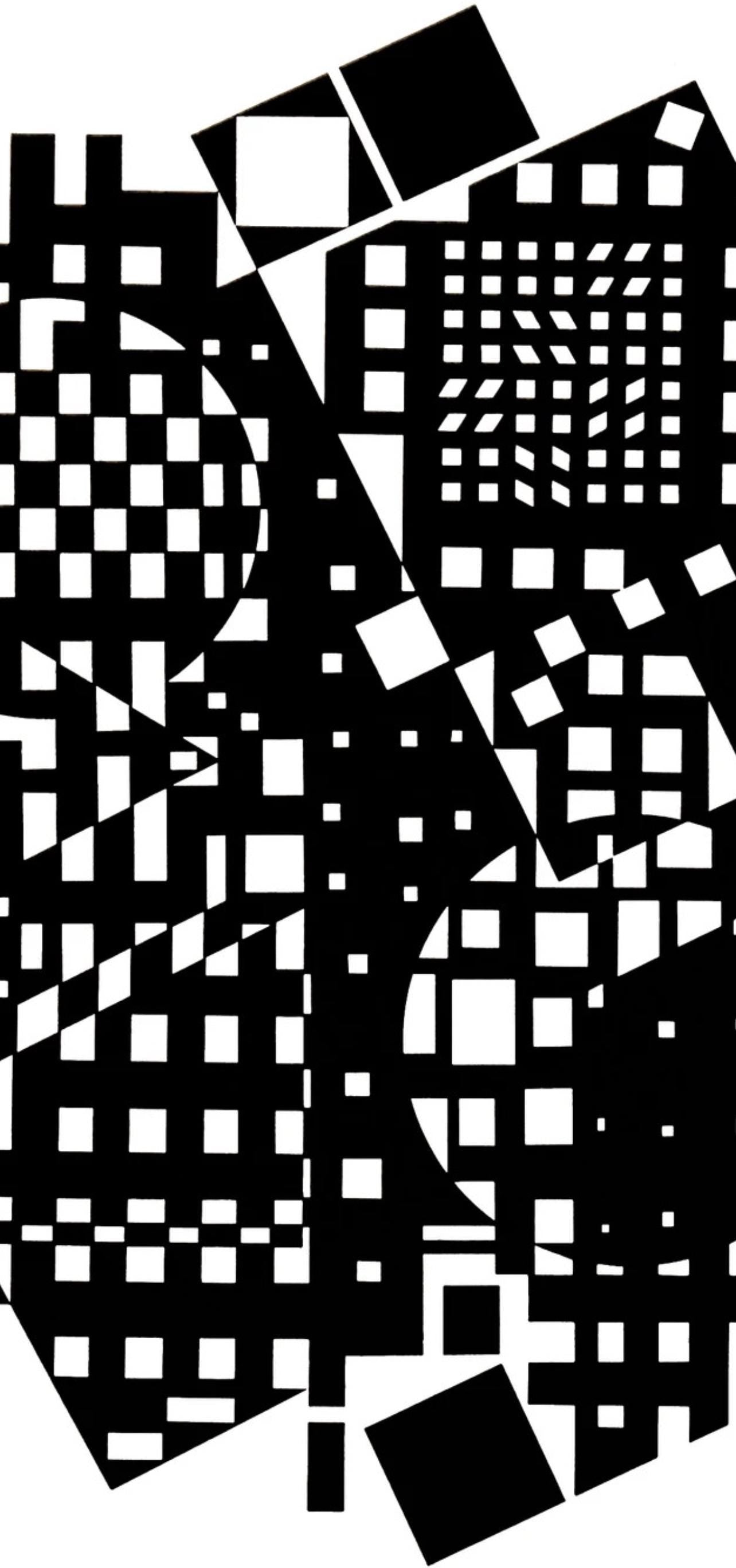 Victor Vasarely, Composition, Croises, Hliogravure