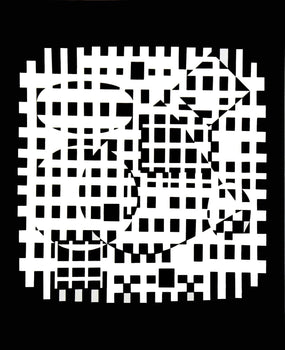 Victor Vasarely, Composition, Croises, Hliogravure