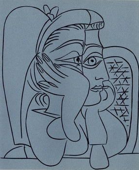 Pablo Picasso, Jacqueline Leaning On Her Elbows (Orozco 214), Grabados Al Linleo, Linocut