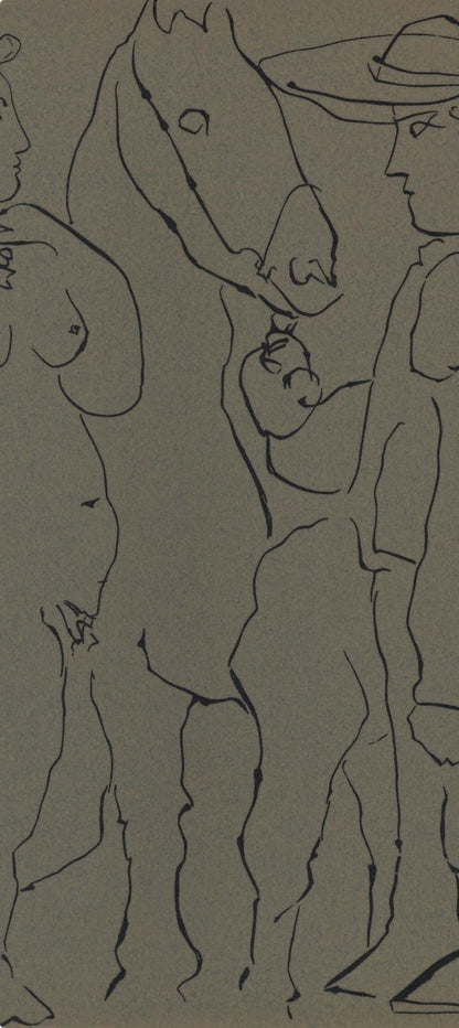 Pablo Picasso, Picador, Woman, And Horse (Orozco 214), Grabados Al Linleo, Linocut