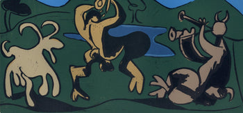 Pablo Picasso, Fauns And Goat (Orozco 214), Grabados Al Linleo, Linocut