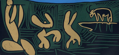 Pablo Picasso, Bacchanal With An Acrobat (Orozco 214), Grabados Al Linleo, Linocut
