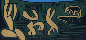 Pablo Picasso, Bacchanal With An Acrobat (Orozco 214), Grabados Al Linleo, Linocut